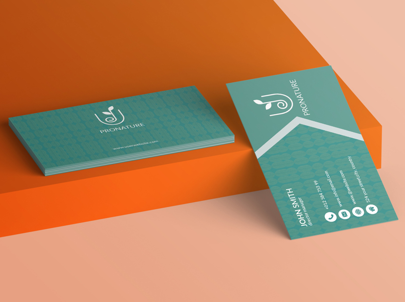 Natural-business-card-coral-and-teal-color-combination-examples-2020.