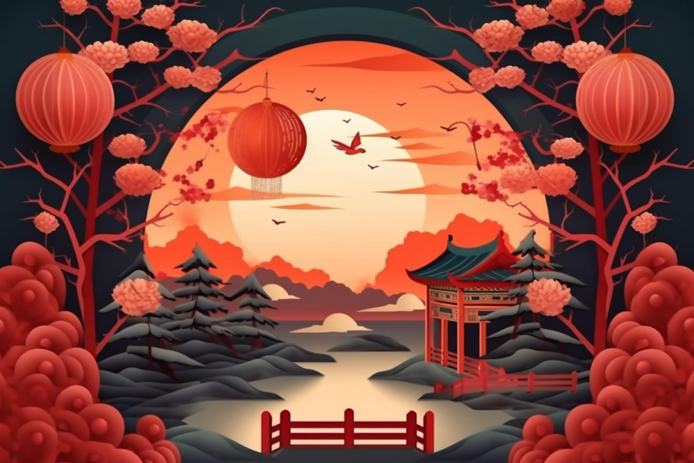 red-black-landscape-with-lanterns-gate-generative-ai.jpg